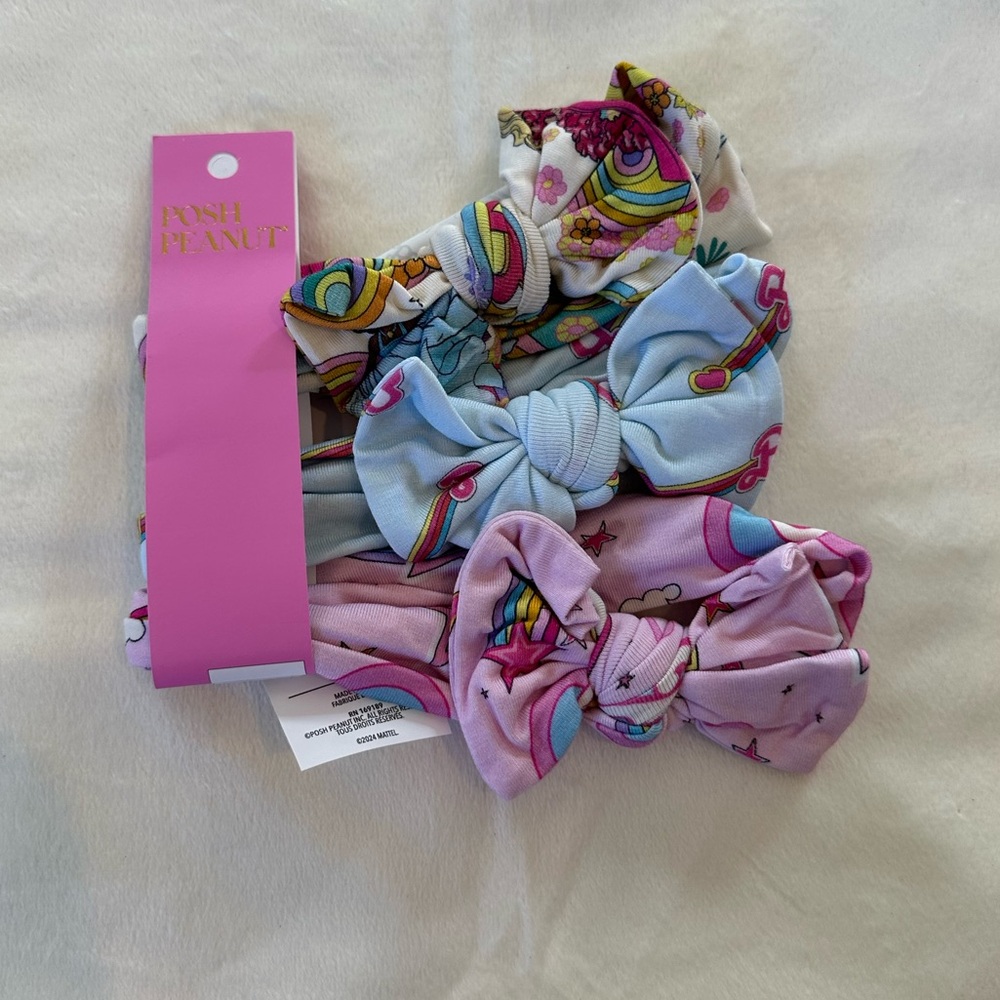 Limited edition posh peanut Barbie bow headwrap bamboo 3 months